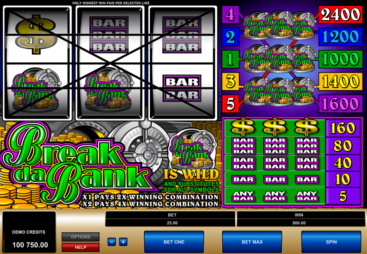 break da bank microgaming spelautomat