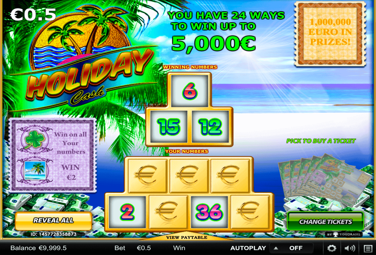 holiday cash yggdrasil skraplott online