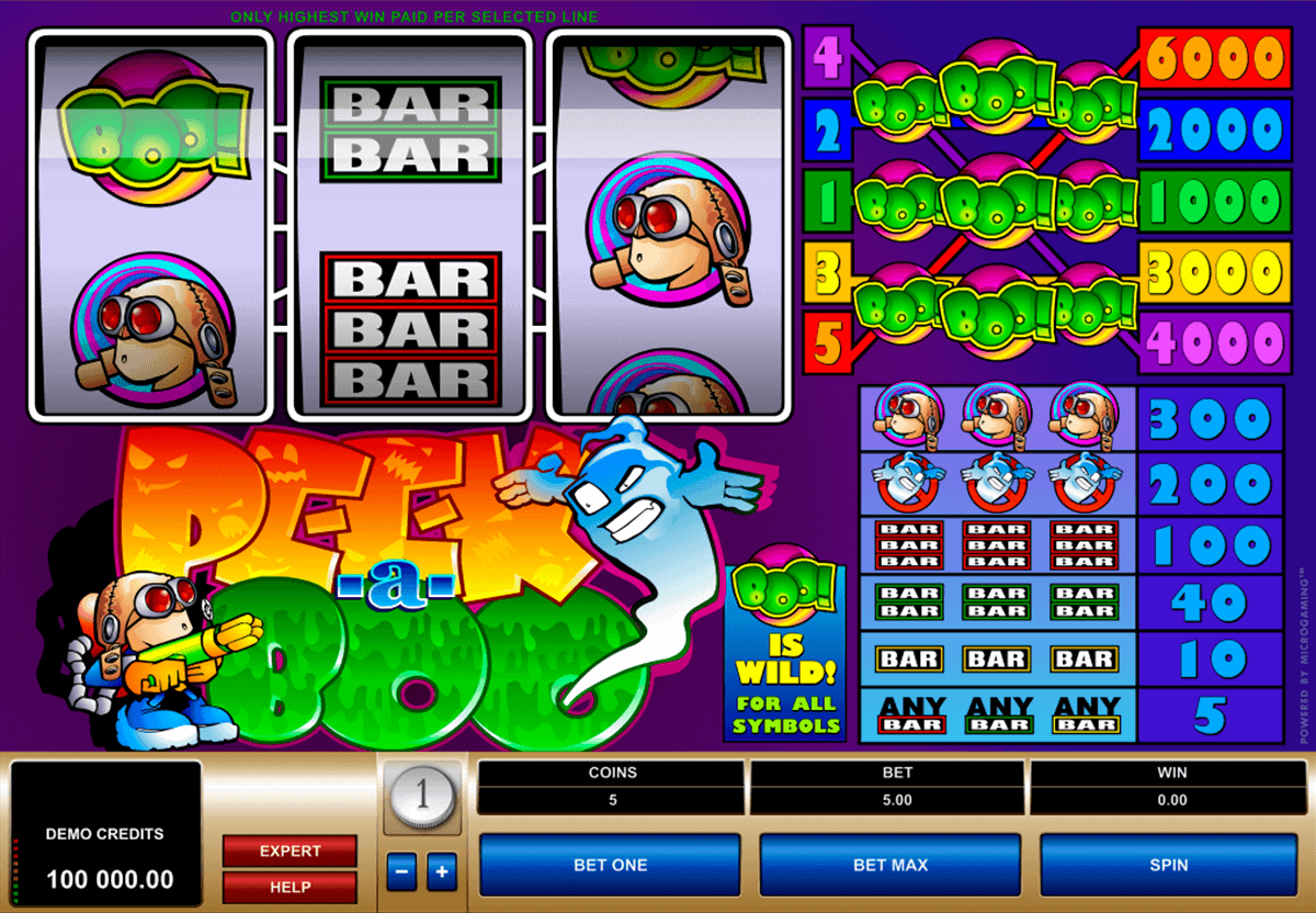 peek a boo microgaming spelautomat