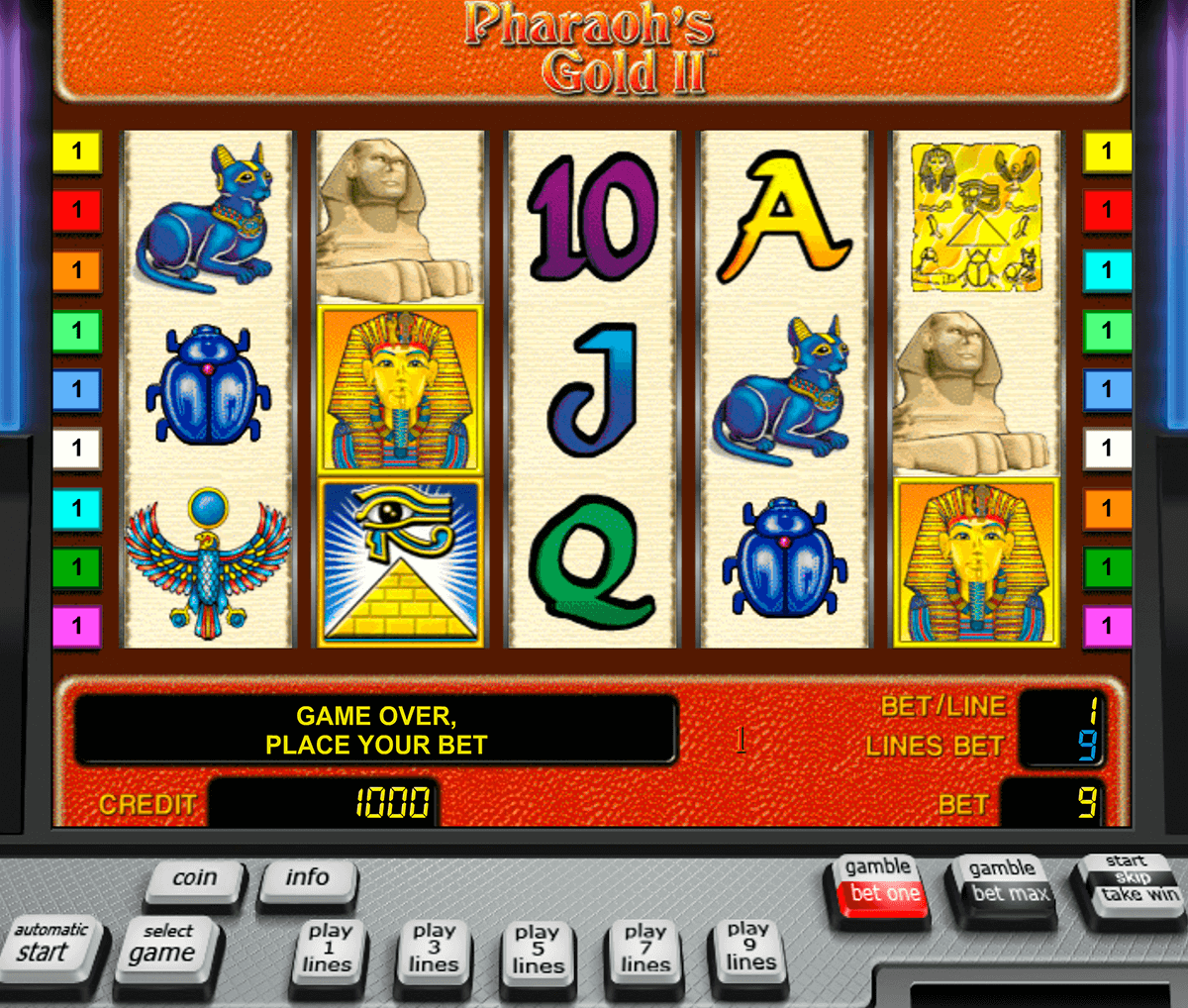 pharaohs gold ii novomatic