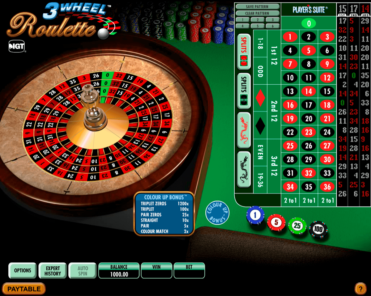 three wheel roulette igt