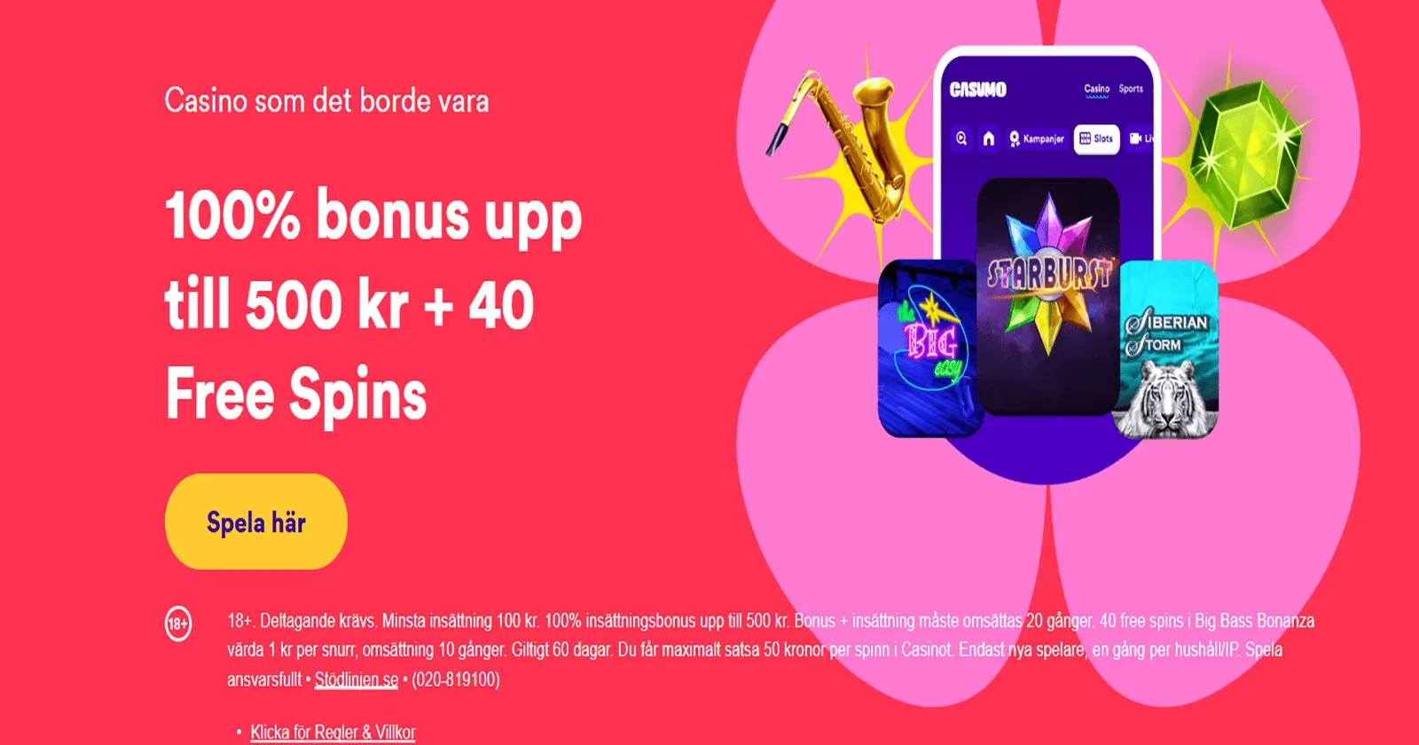 casumo casino valkomstbonus i sverige