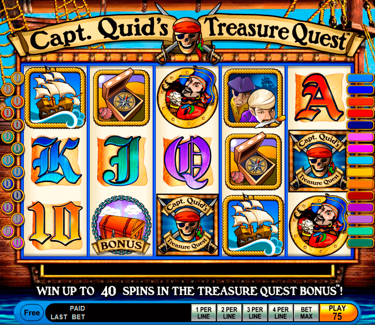 capt quids treasure quest igt spelautomat