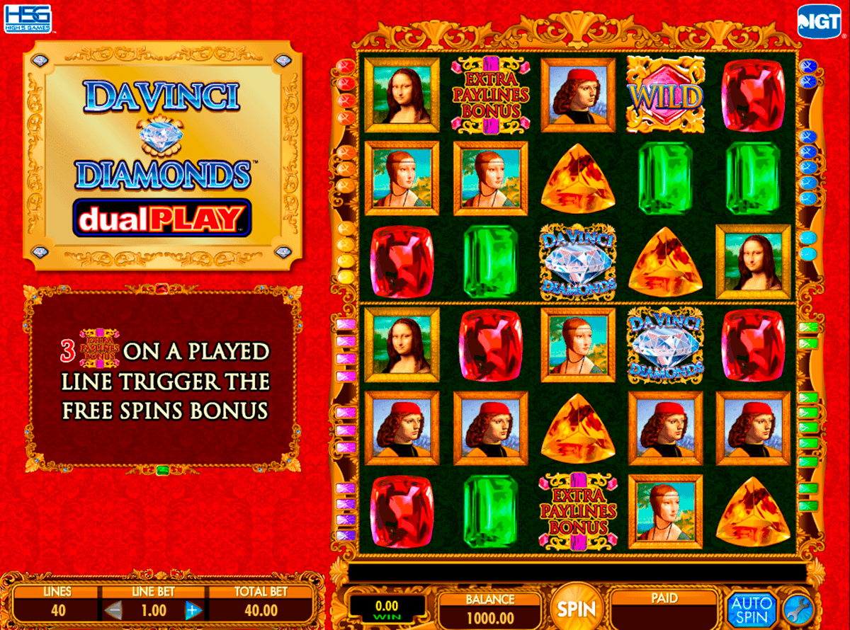 da vinci diamond dual play igt spelautomat 