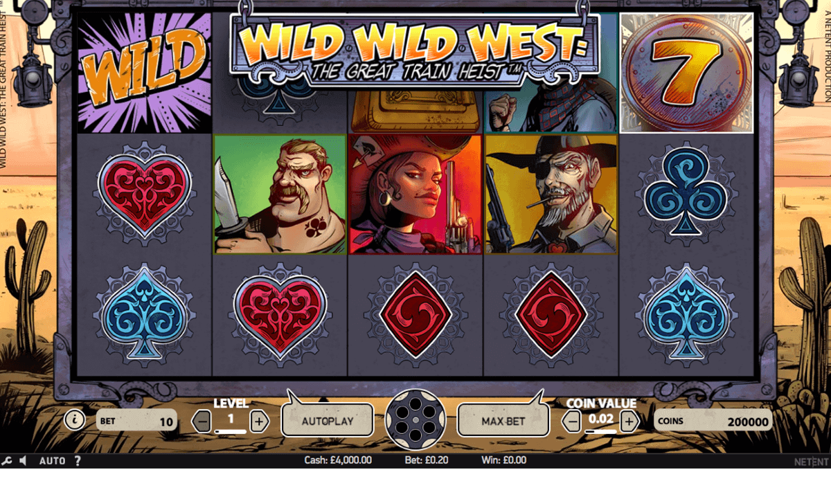 wild wild west the great train heist netent spelautomat 