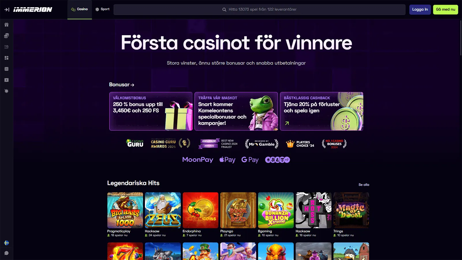 Immerion Casino Hemsida i Sverige