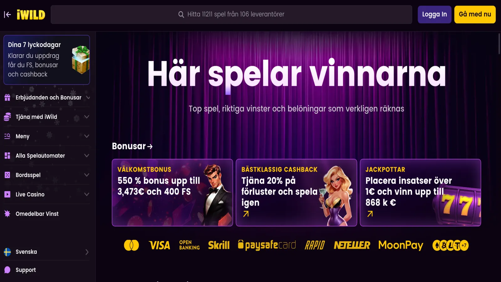 iWild Casino Hemsida