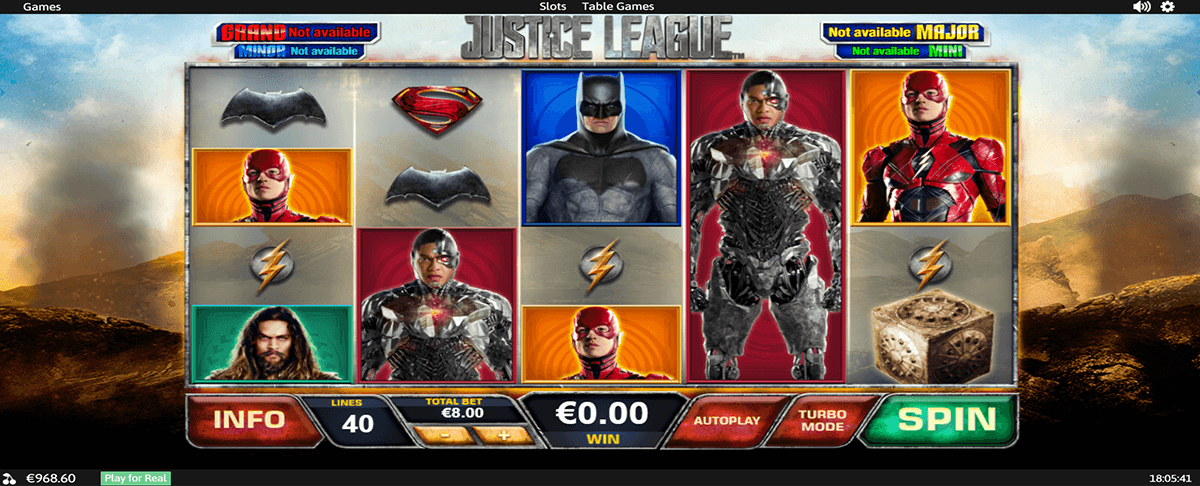 justice league playtech