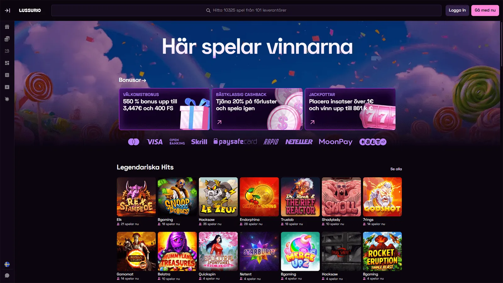 Lussurio Casinos hemsida i Sverige