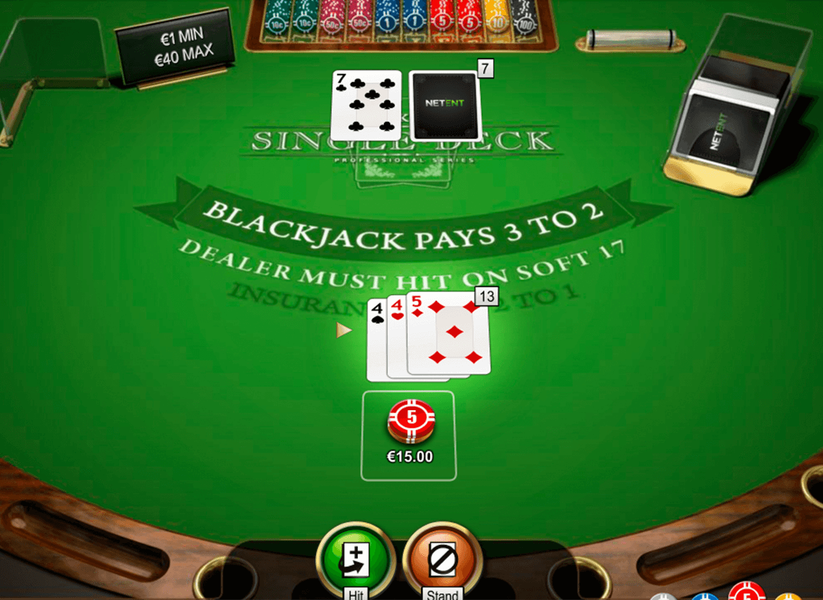 single deck blackjack netent