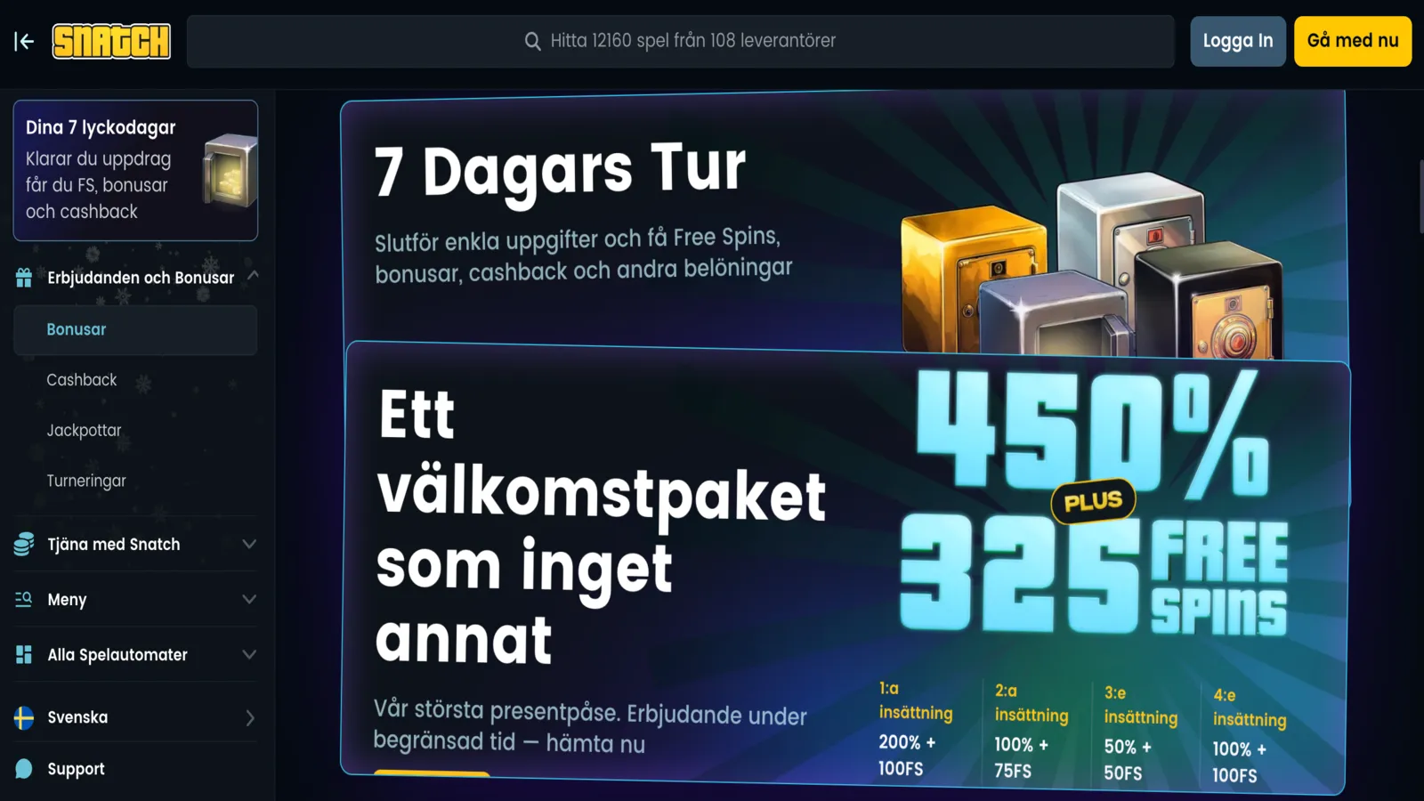 Snatch Casino Bonusar