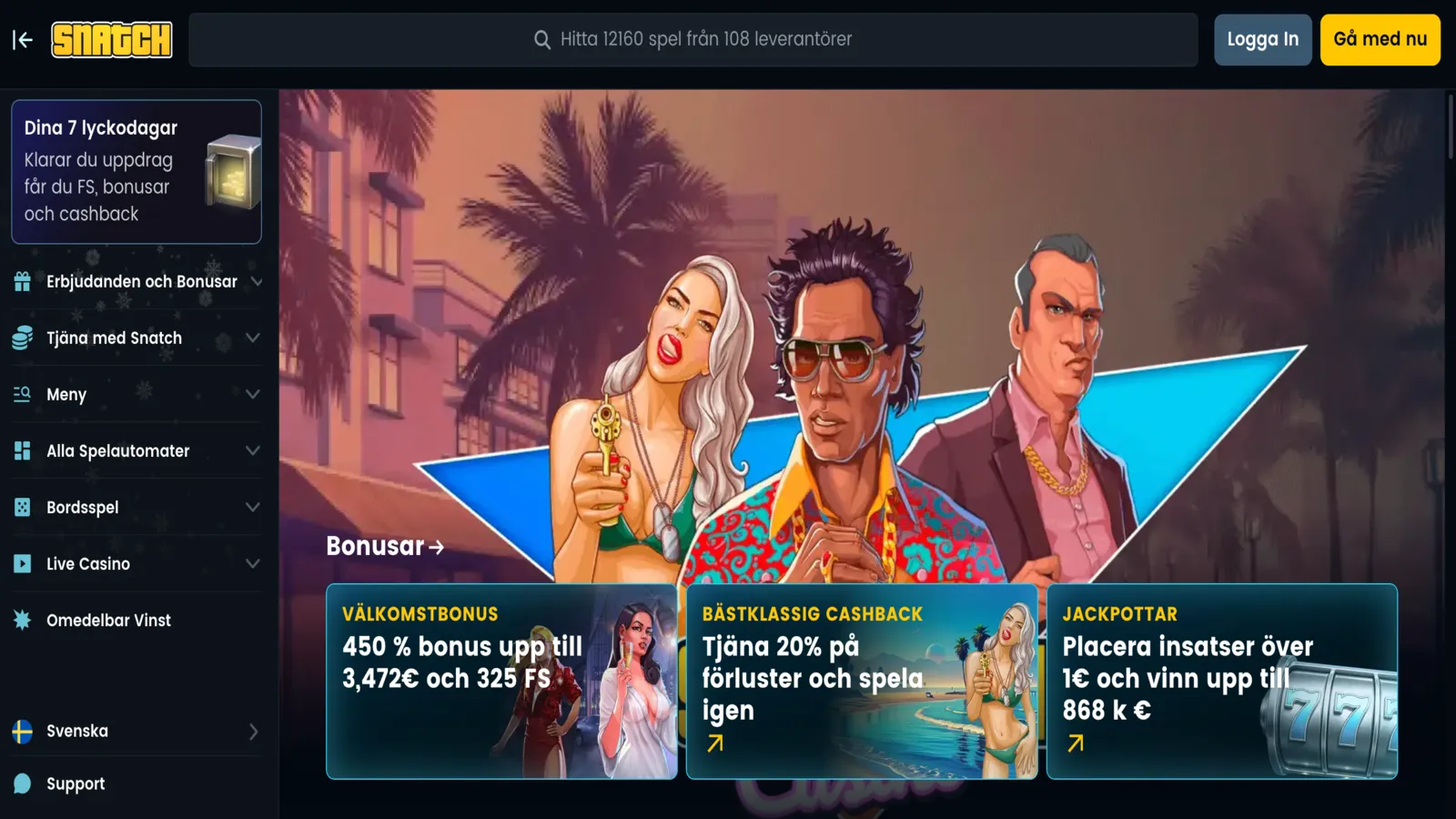 Snatch Casino Hemsida